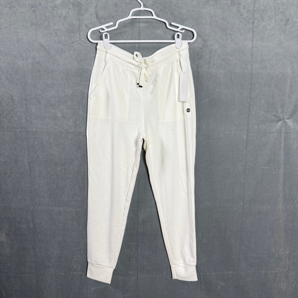 Jones New York Sport Women White Jogger Pants M NWT Soft Drawstring Pockets